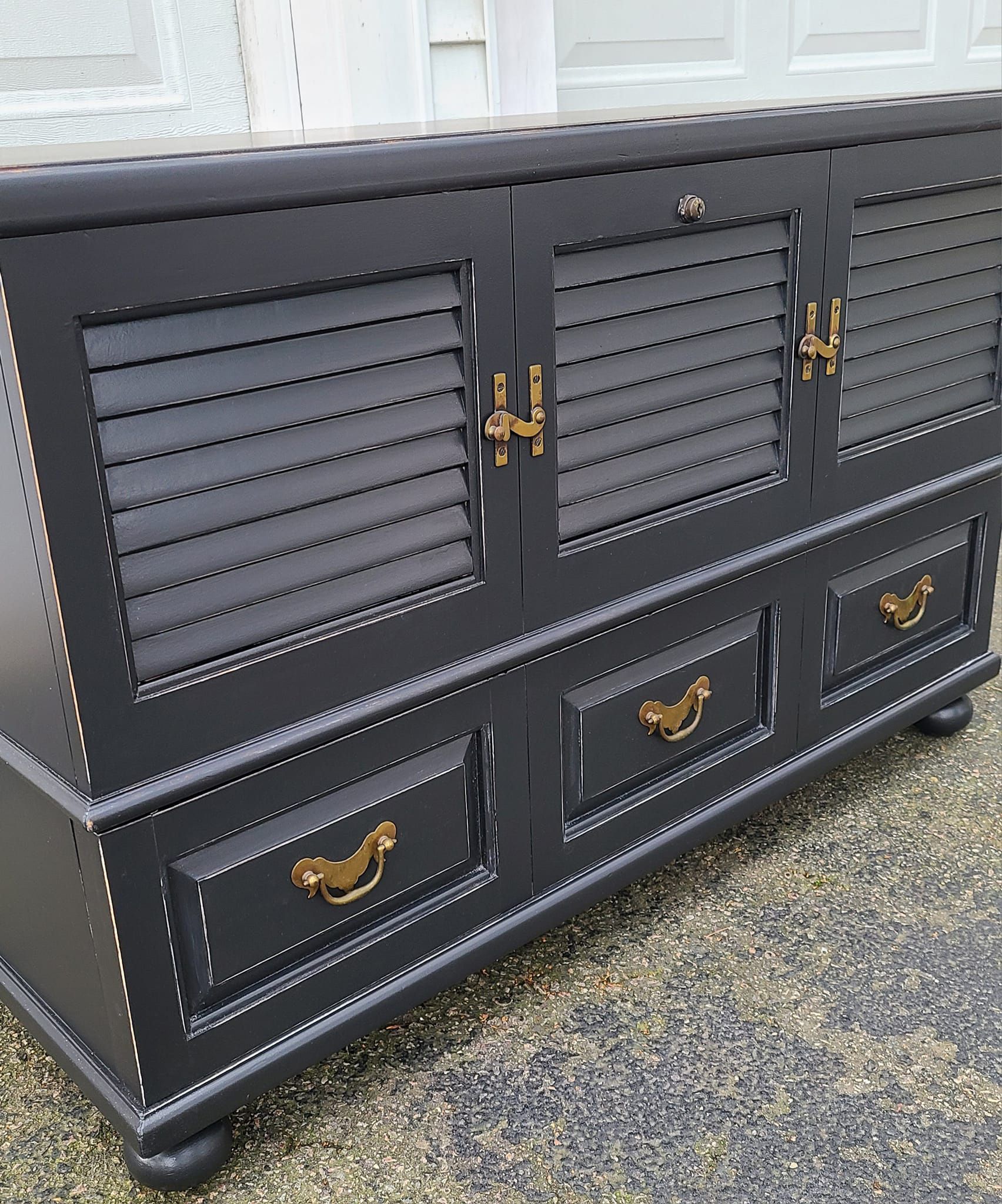 Dark Gray China Cabinet