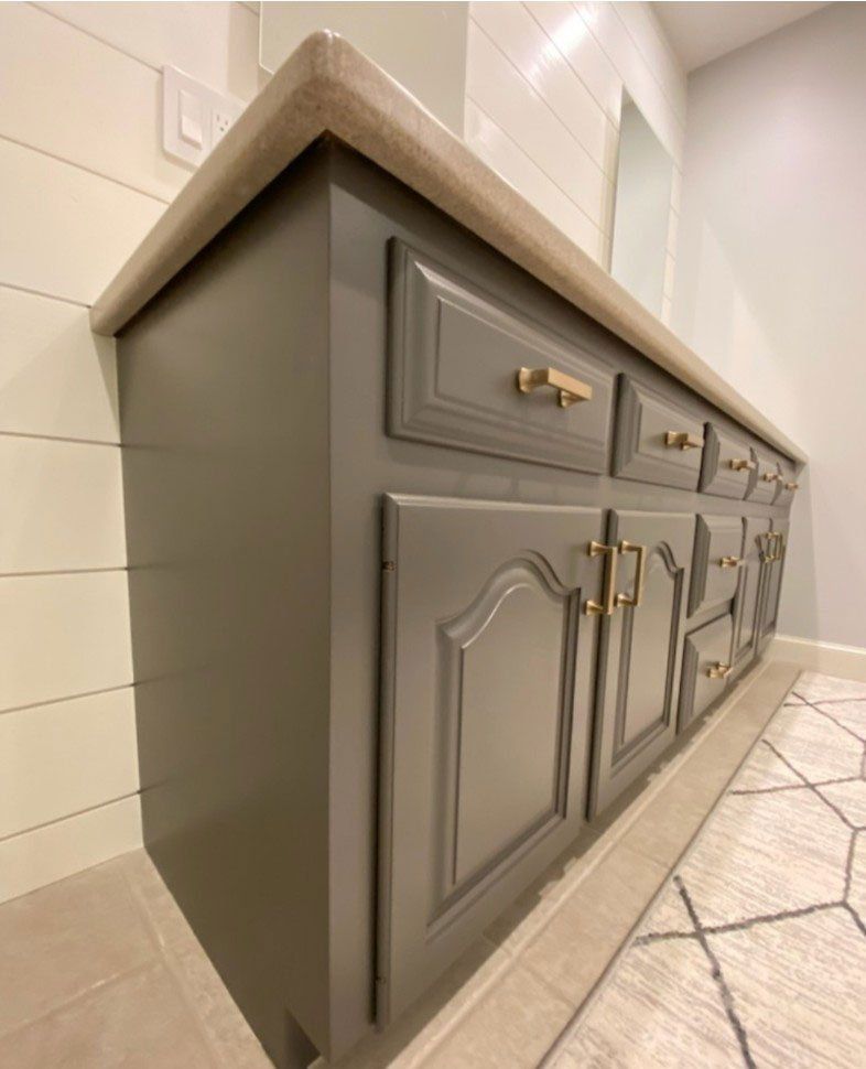 Green Bathroom Cabinets