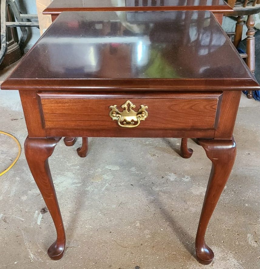 before image of a traditional end table