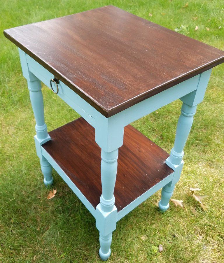 Refinished Wood End Table