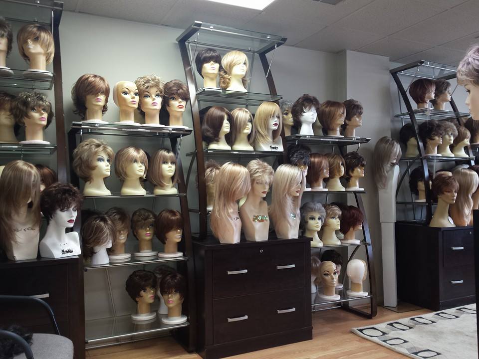 Wigs on Display Shelves — Strongsville, OH — Wig Studio LLC