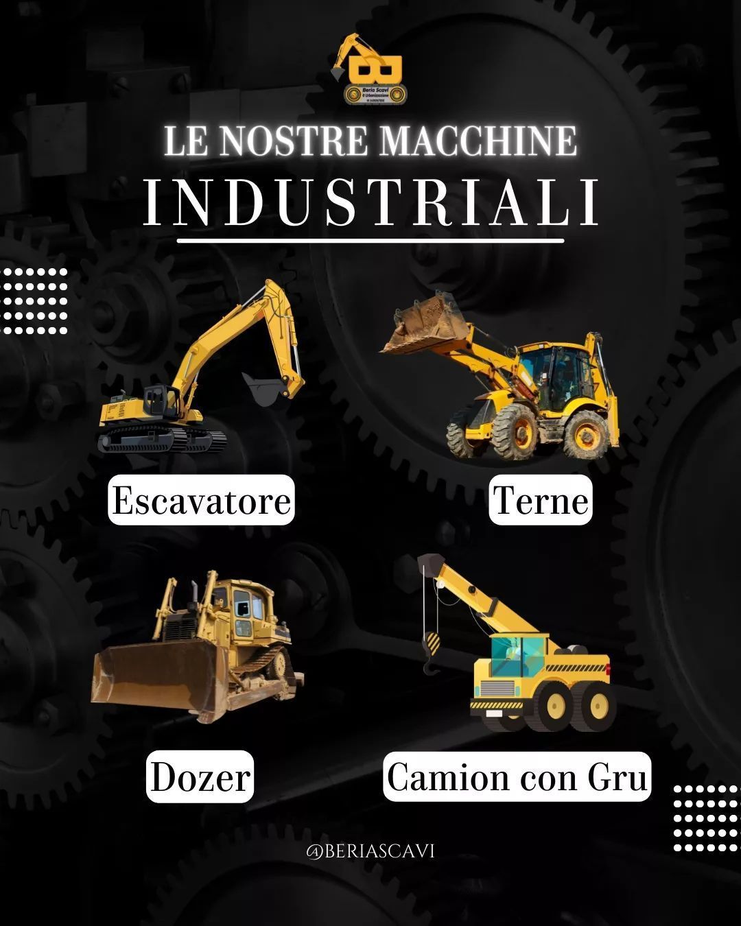 parco macchine per scavi e fondazioni