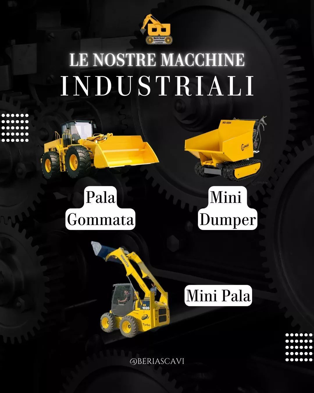 parco macchine per scavi e fondazioni