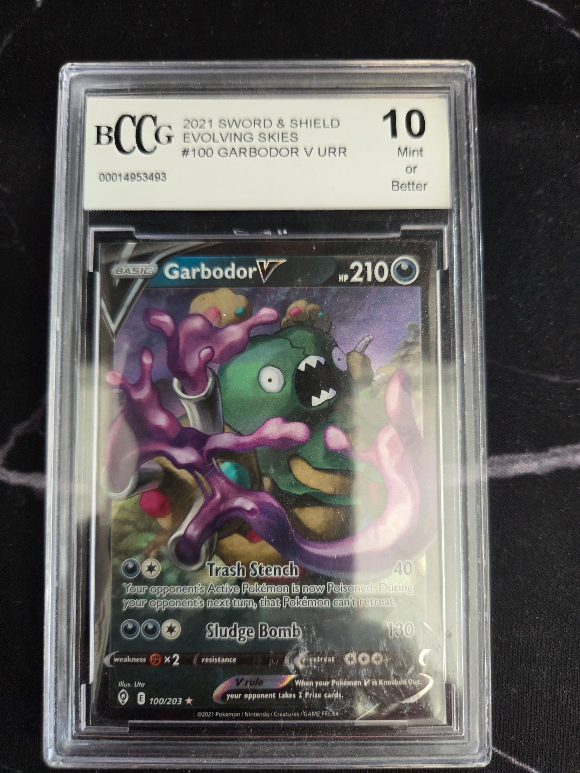 GarbodorV Evolving Skies #100/203 BCCG 10 MINT OR BETTER