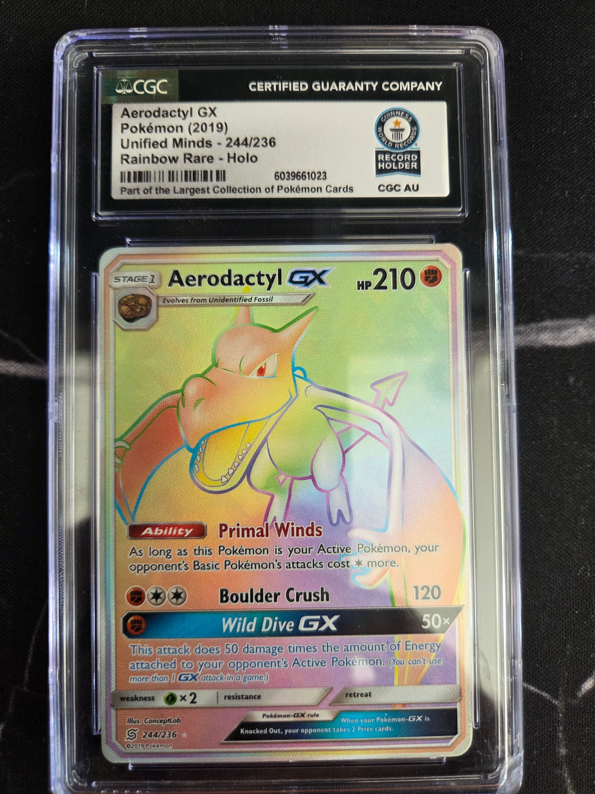 Aerodactyl GX Unified Minds #244/236 CGC GEM MINT 10