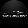Prem Auto Body Collision Center logo on a black background with red and white lettering