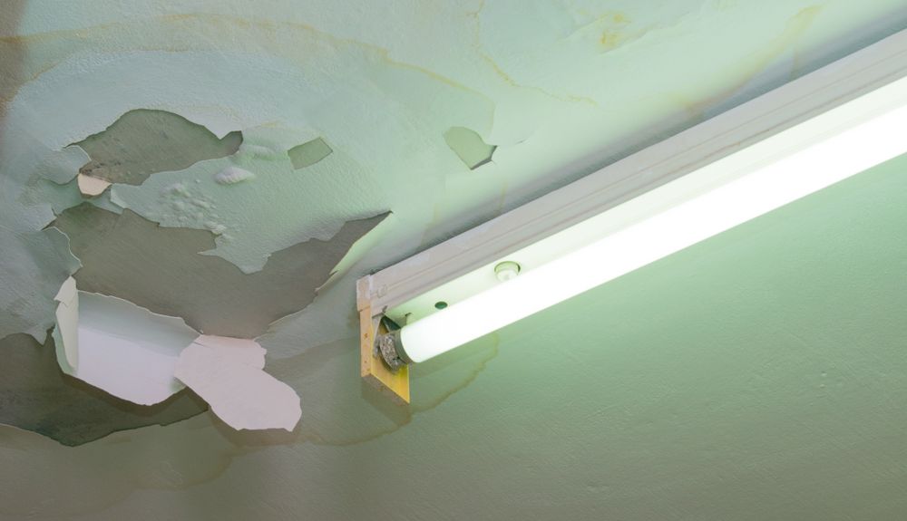 Water-damaged Ceiling With Peeling Paint — 1 Time Waterproofing In East Ballina, NSW