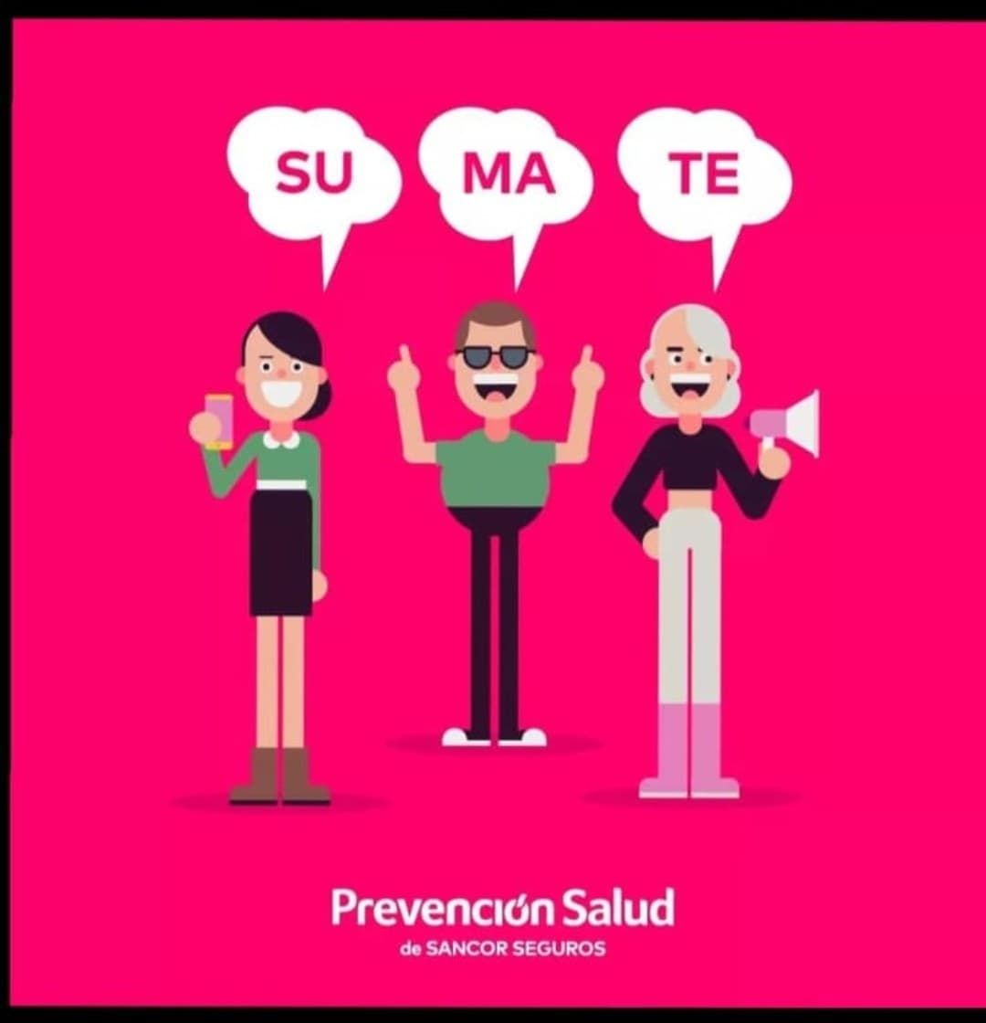 Tres personas están paradas una al lado de la otra con globos de diálogo que dicen "su ma te"