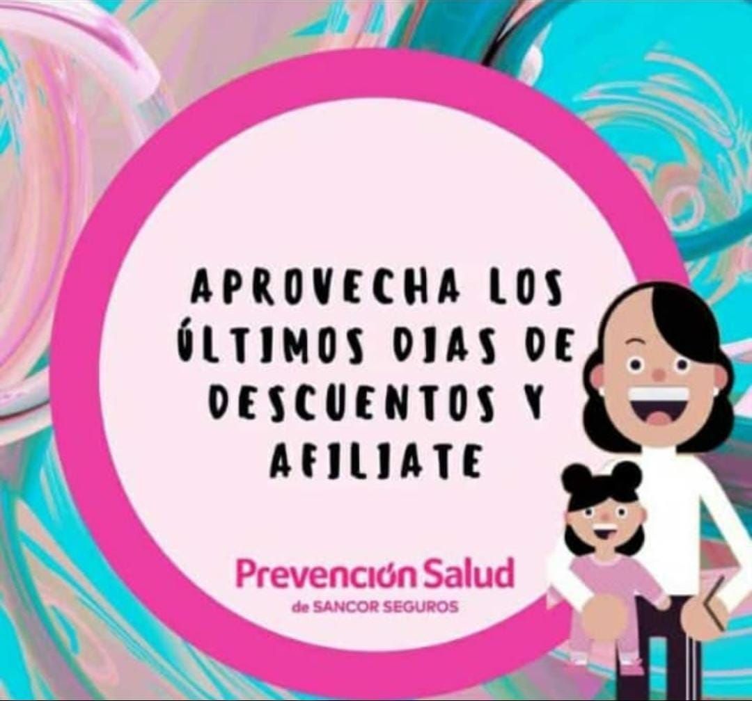 Un círculo rosa con las palabras prevención salud.