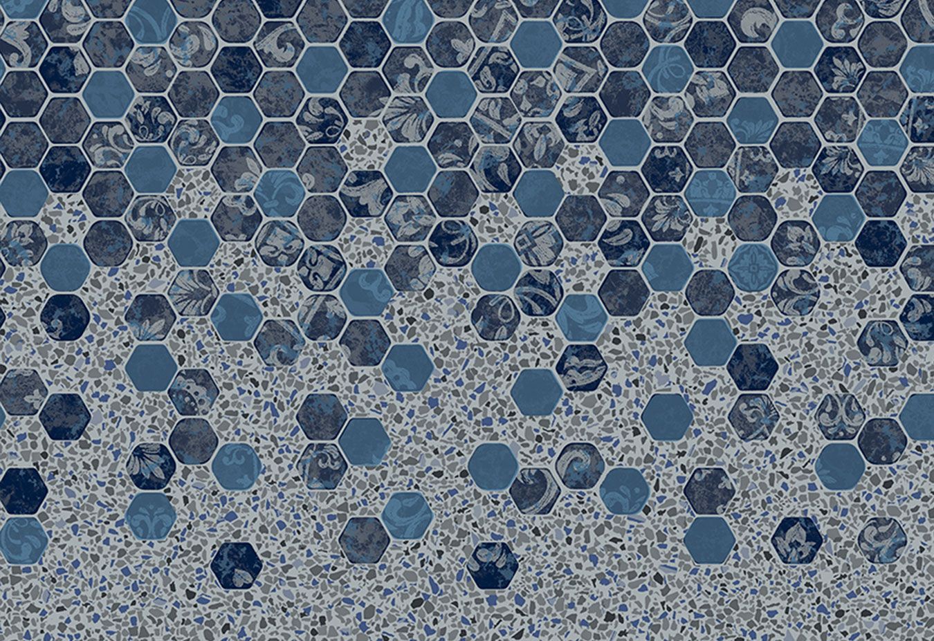 Falling Esagono Gray Crystal