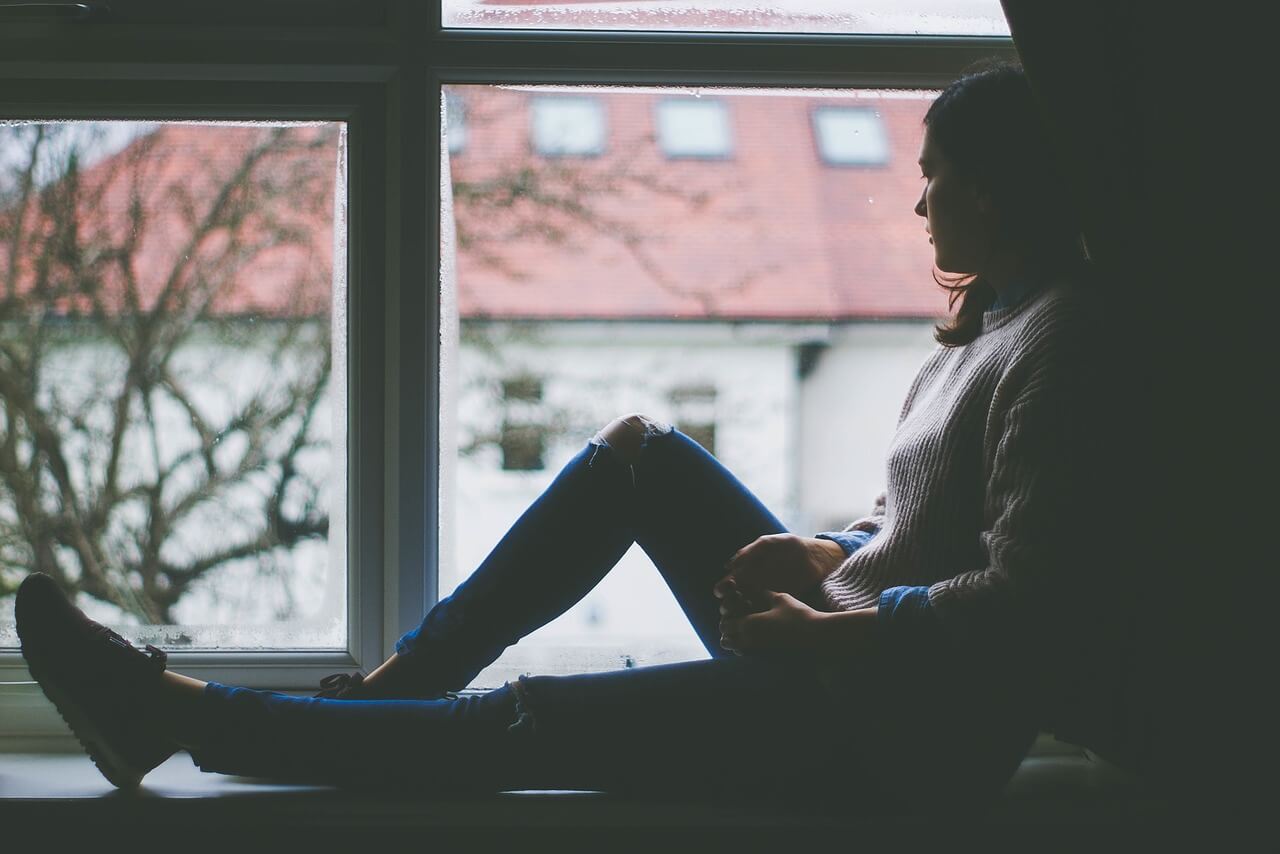 Grief Support Woman Sitting Alone