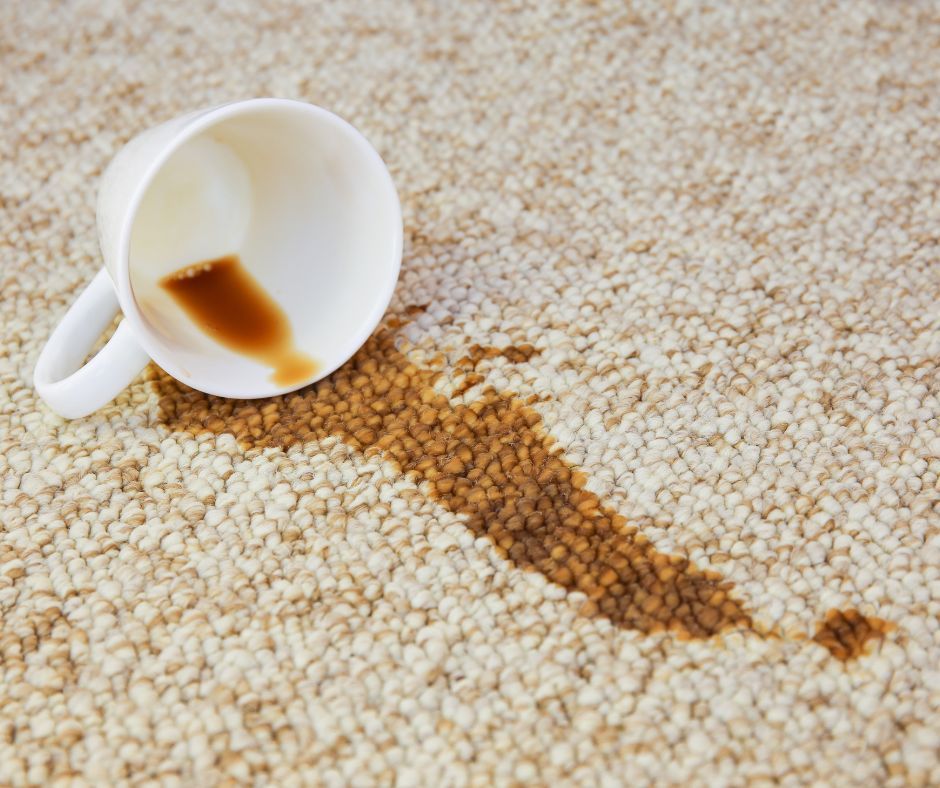 Coffee stains on a carpet