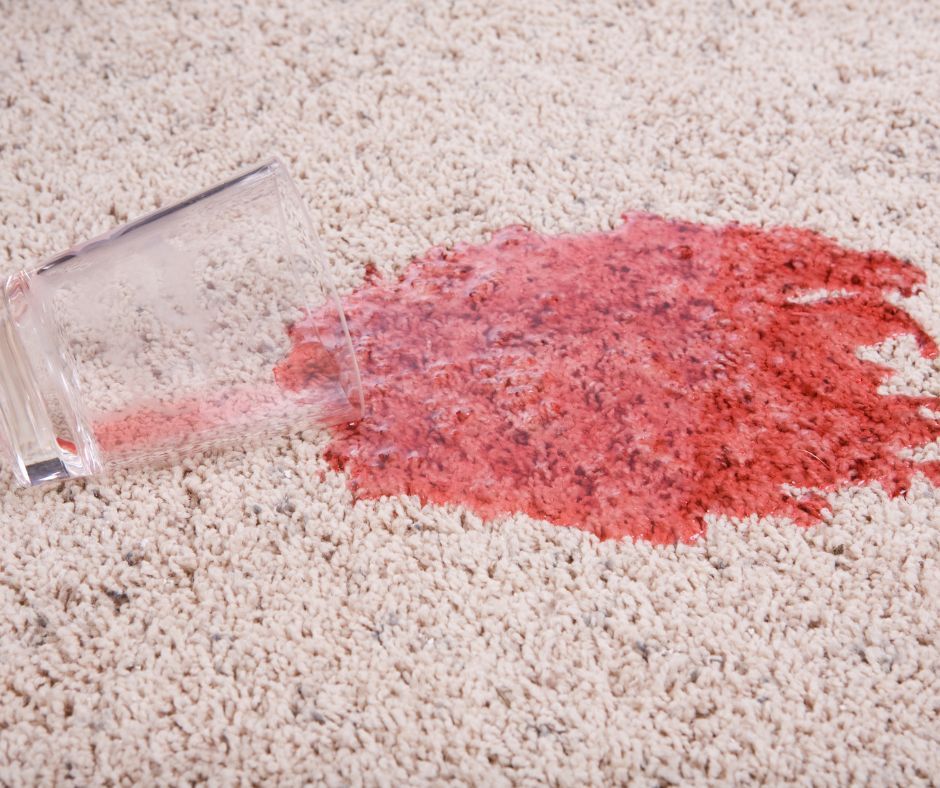 wine stain on a carpet