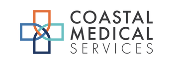 Logo for Coastal Medical Services: a cross symbol made of four interlocking colored shapes next to the company name.