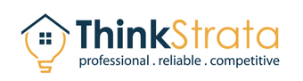 ThinkStrata logo: a lightbulb icon combined with a house roof shape, with the company name and tagline below.