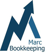 Blue logo with stylized letter 