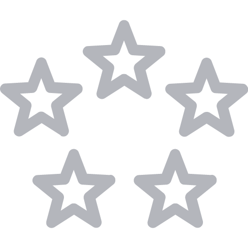 Five outlined stars in a circle