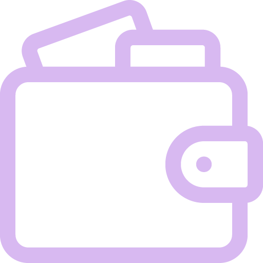 An outlined wallet with two credit cards