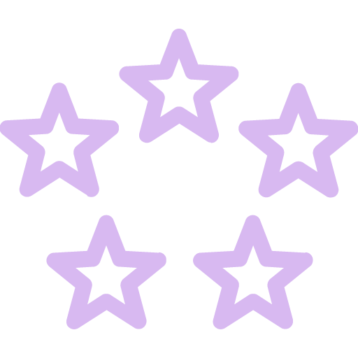Five outlined stars in a circle