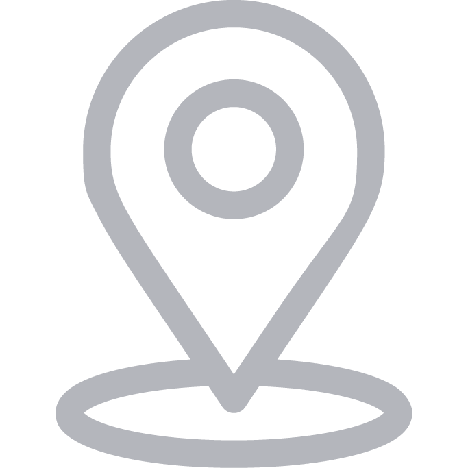 An outlined location pin