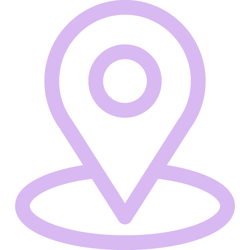 An outlined location pin