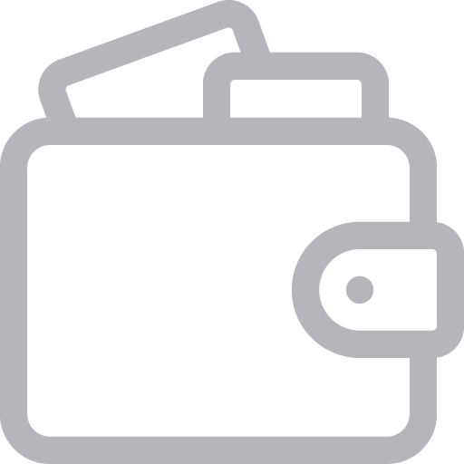 An outlined wallet with two credit cards