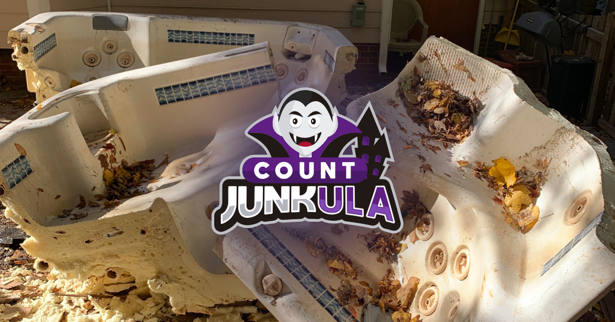 Damaged white Count Junkula toy with purple logo, surrounded by debris and rust stains.