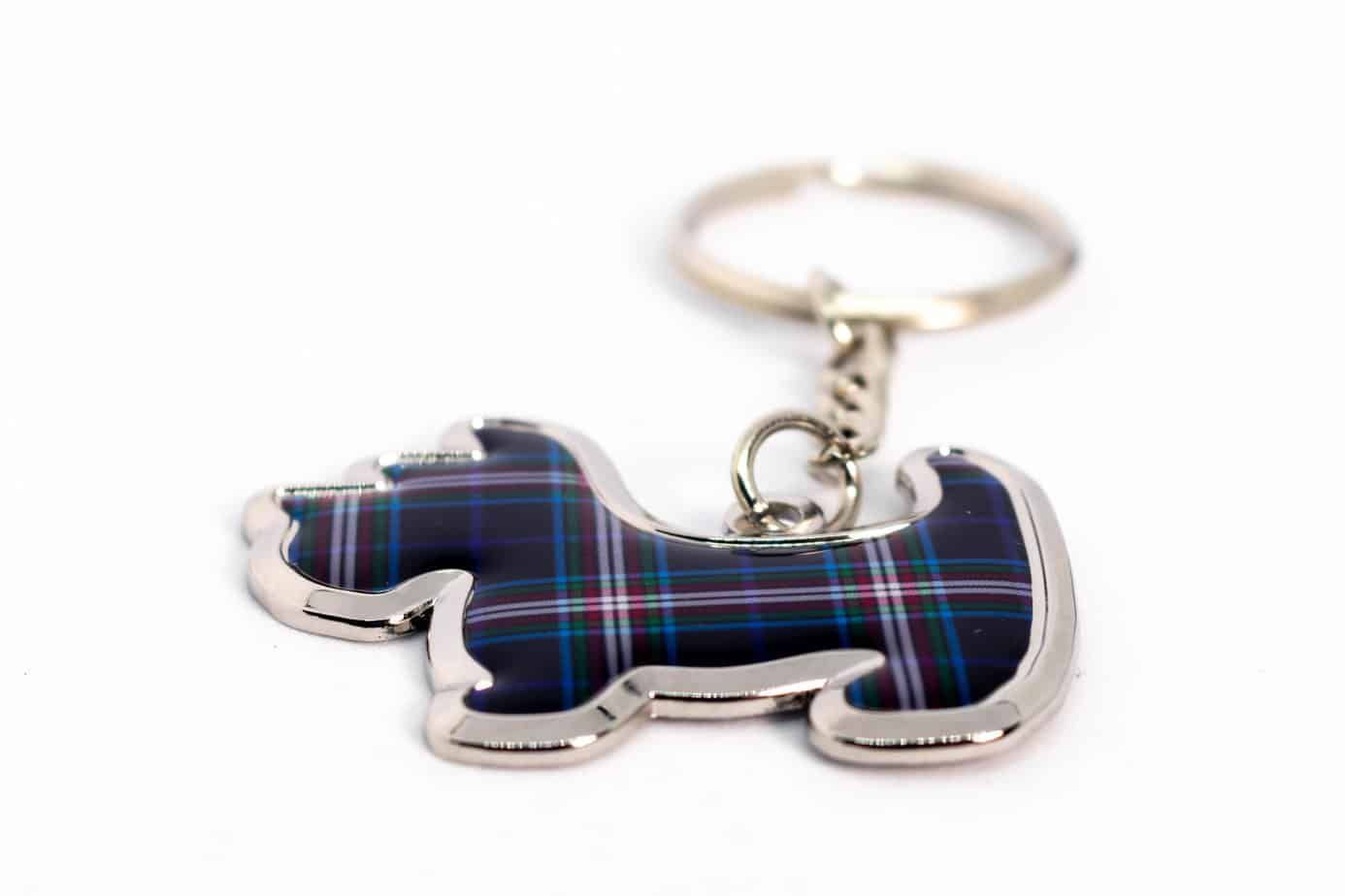 Image of thin blue line scottie dog keyring