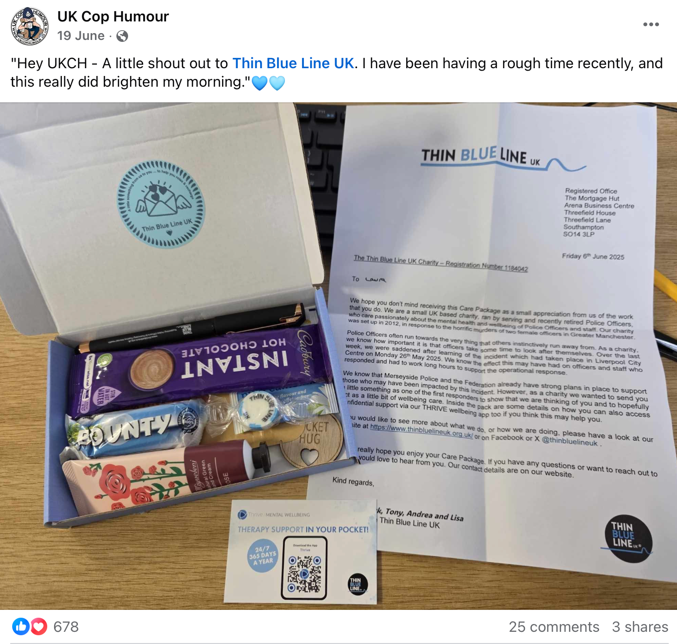 Box of treats labeled 