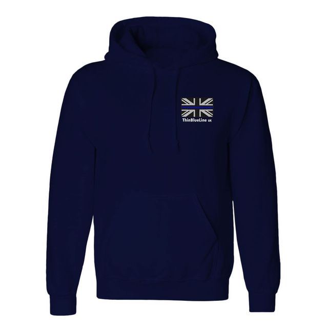 The Thin Blue Line Union Flag (with Text) Men's Hoodie