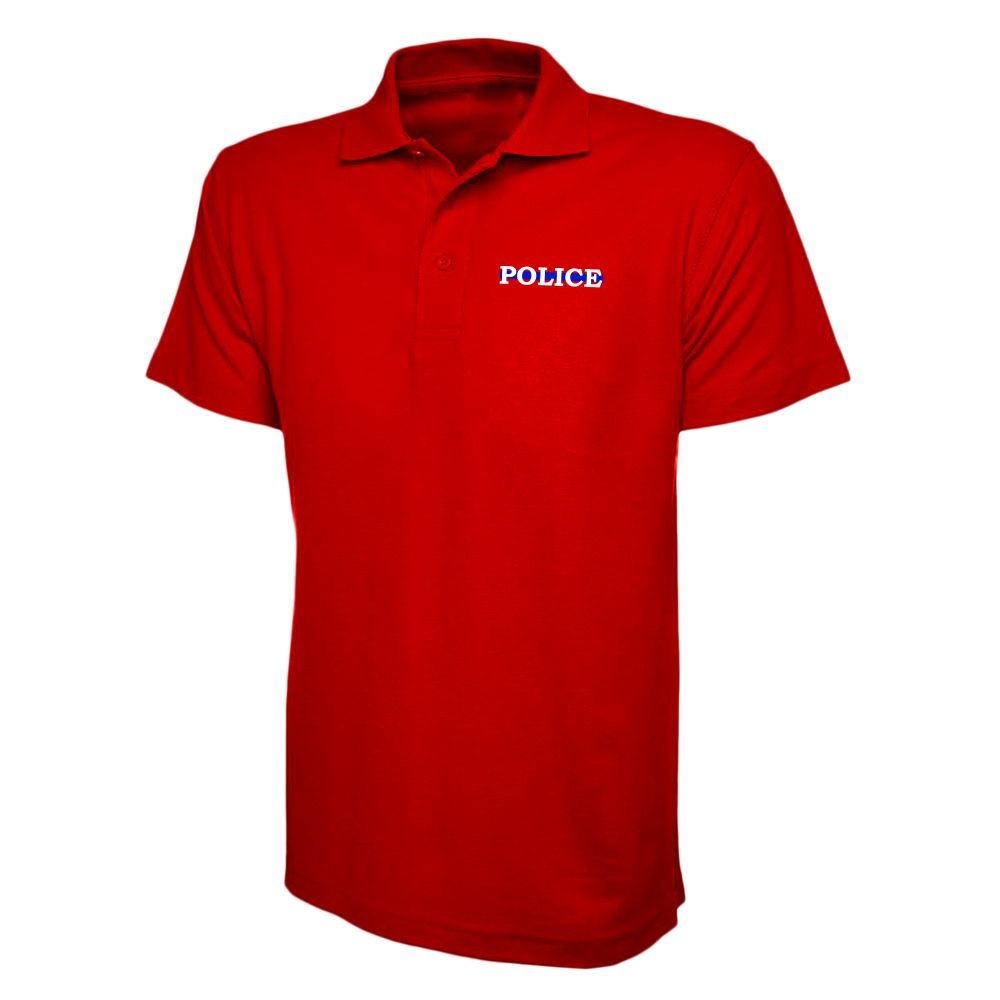 Red polo shirt with