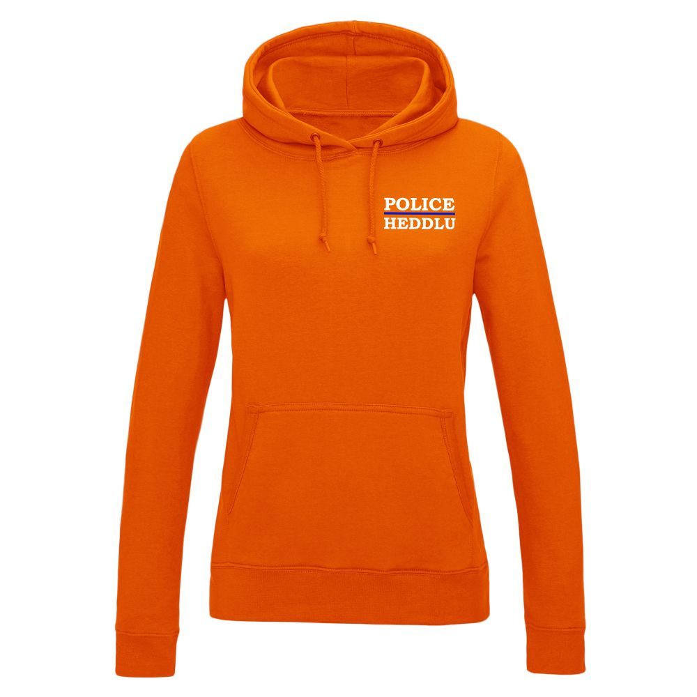 Orange hoodie with "POLICE HONOLULU" text.