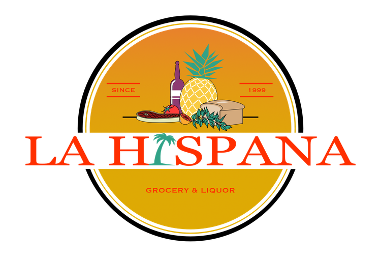 A logo for a grocery and liquor store called la hispana