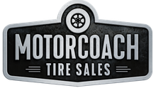 Motorcoach Tire Sales logo with stylized text and a tire graphic.
