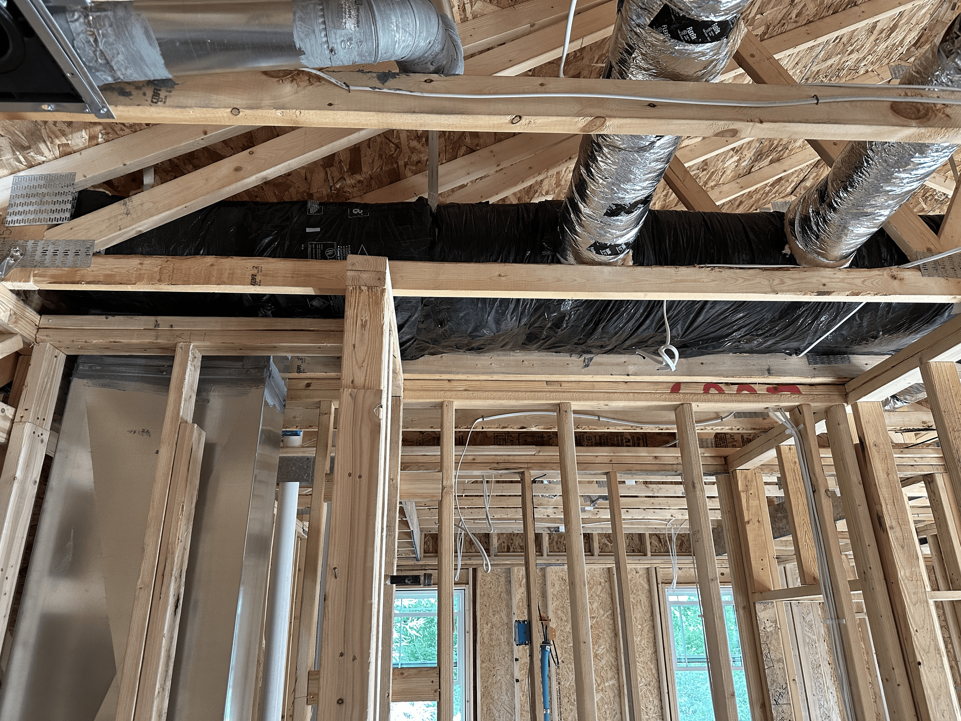 Wooden beams and Pipes — Broomfield, CO — Anytime Heating and Cooling LLC