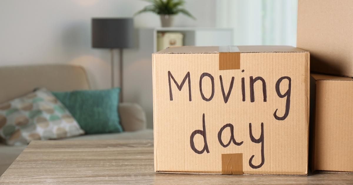 A brown cardboard box labeled 