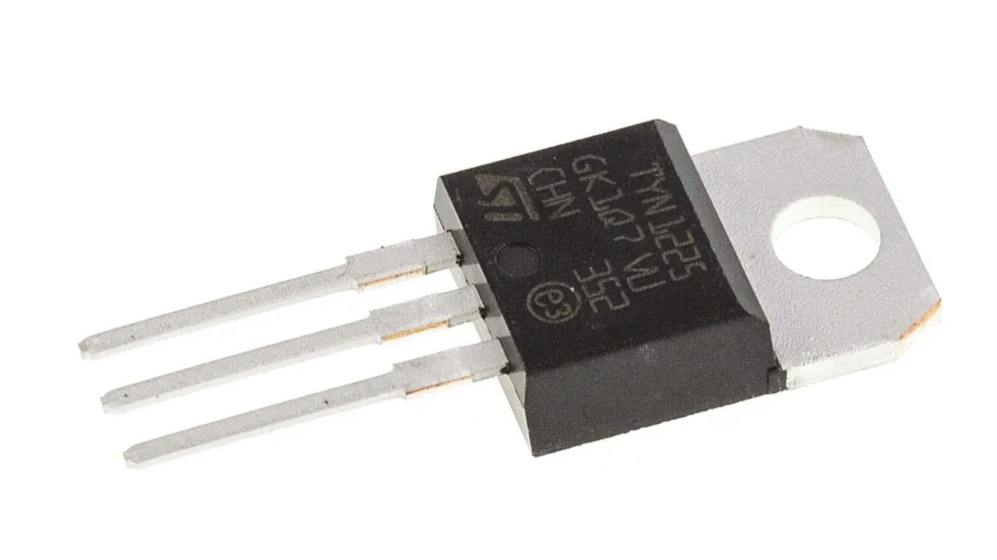 Close-up view of a semiconductor thyristor used in thyristor power controller systems