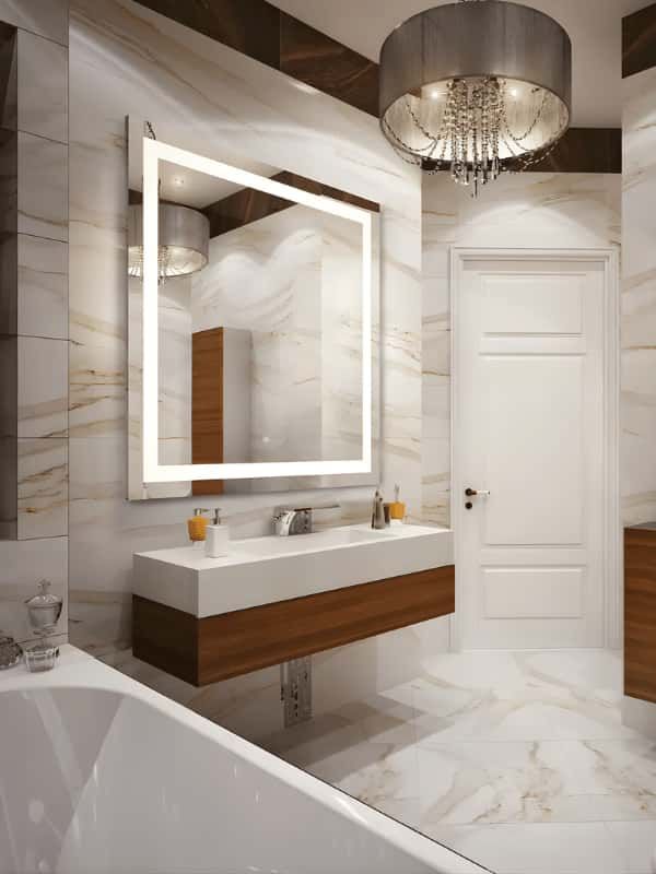 Electric Mirror Bathroom Remodel South Shore MA