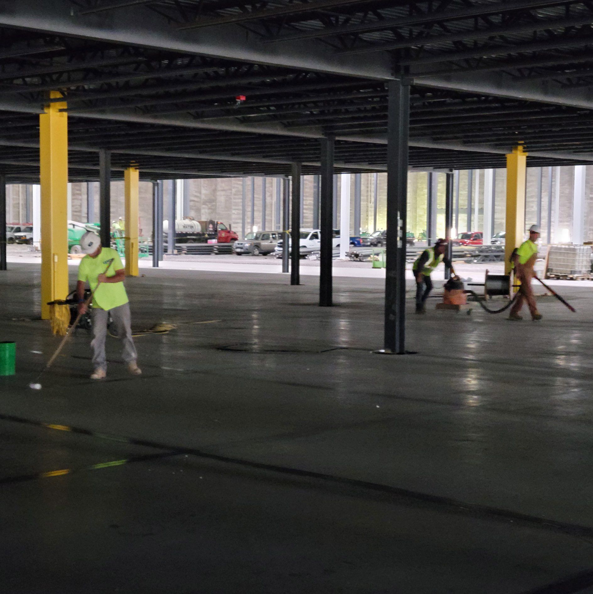 The finishing touches by Ameriseal on a concrete caulking job in a parking deck.  Ameriseal laid over 22 miles of joint sealants in this parking deck.
