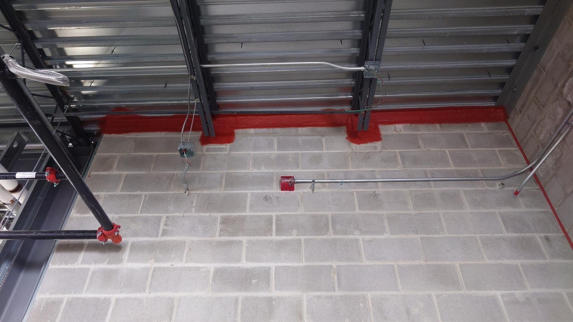 Fully completed firestop installed in this Cuyahoga Falls School - Call Ameriseal and Restoration for your firestopping.