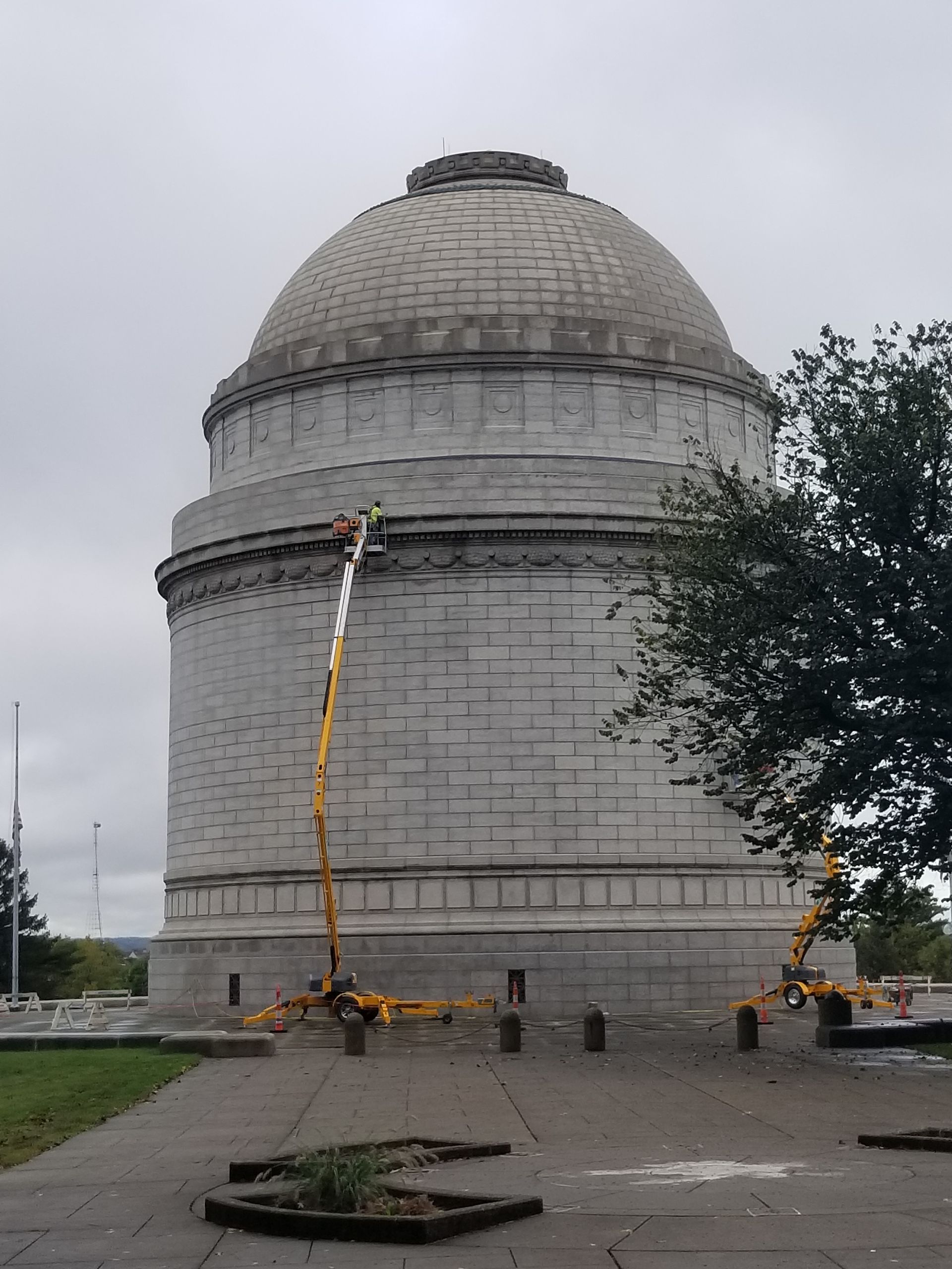 Ameriseal and Restoration working on the brick of The William McKinley National Memorial in Canton Ohio