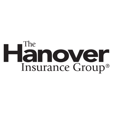 The hanover insurance group logo is black and white on a white background.