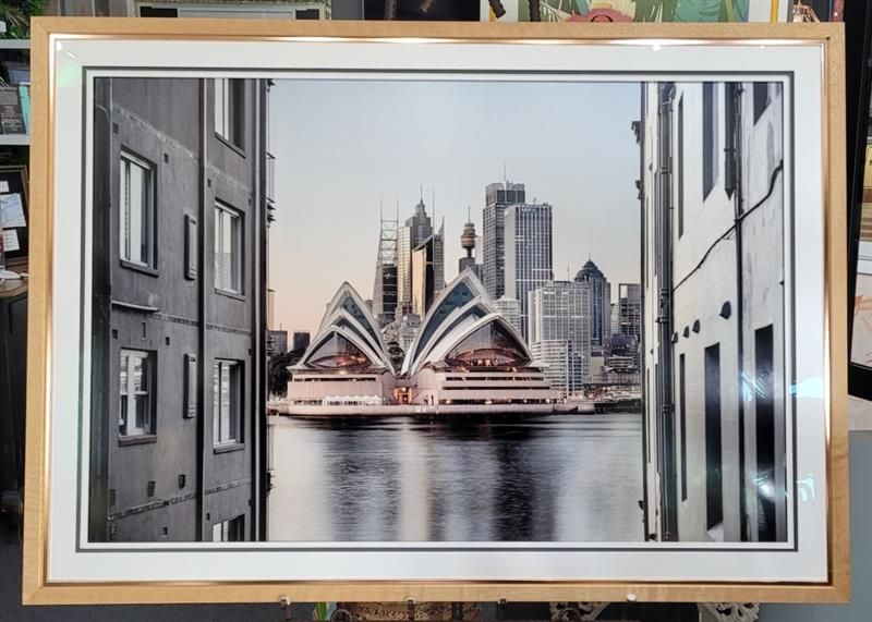 Sydney Opera House Framed Between Buildings — Tropical North Framing Gallery Cairns in Cairns, QLD
