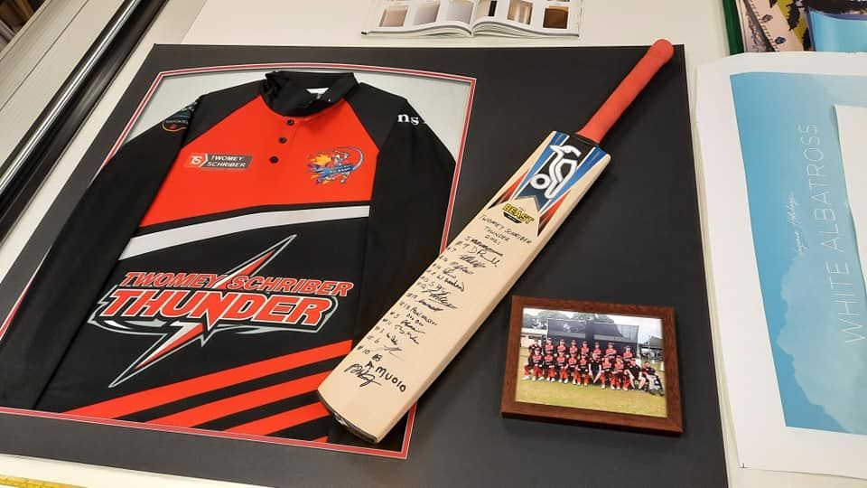 Framed Cricket Memorabilia — Tropical North Framing Gallery Cairns in Cairns, QLD