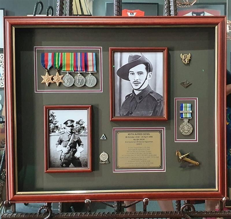 Shadow Box Display With Medals, Photos, and Memorabilia — Tropical North Framing Gallery Cairns in Cairns, QLD