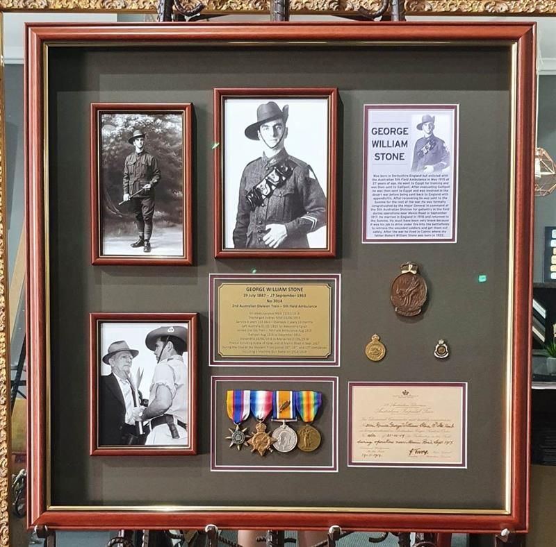 Framed Display Honoring George William Stone — Tropical North Framing Gallery Cairns in Cairns, QLD