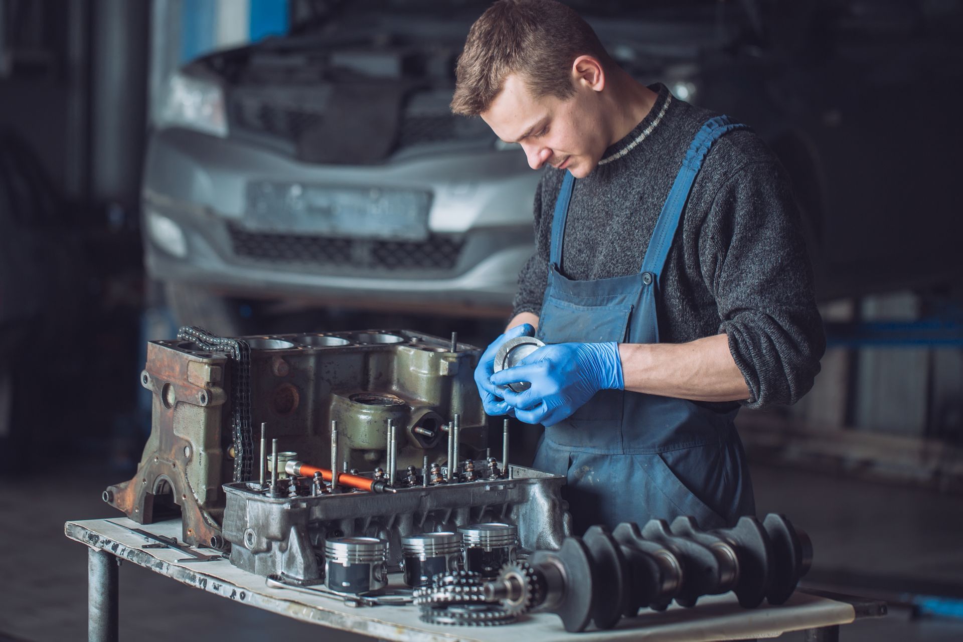 Master collects a rebuilt motor for the car. Master collects a rebuilt motor for the car.