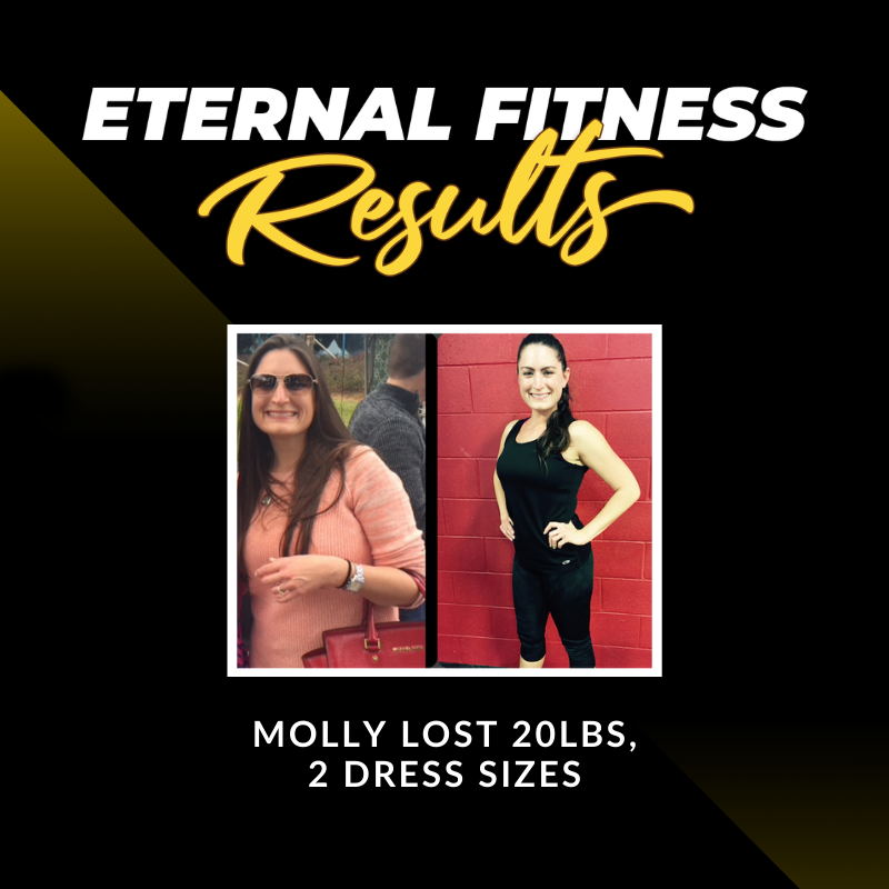 Molly lost 20lbs and has 2 dress sizes