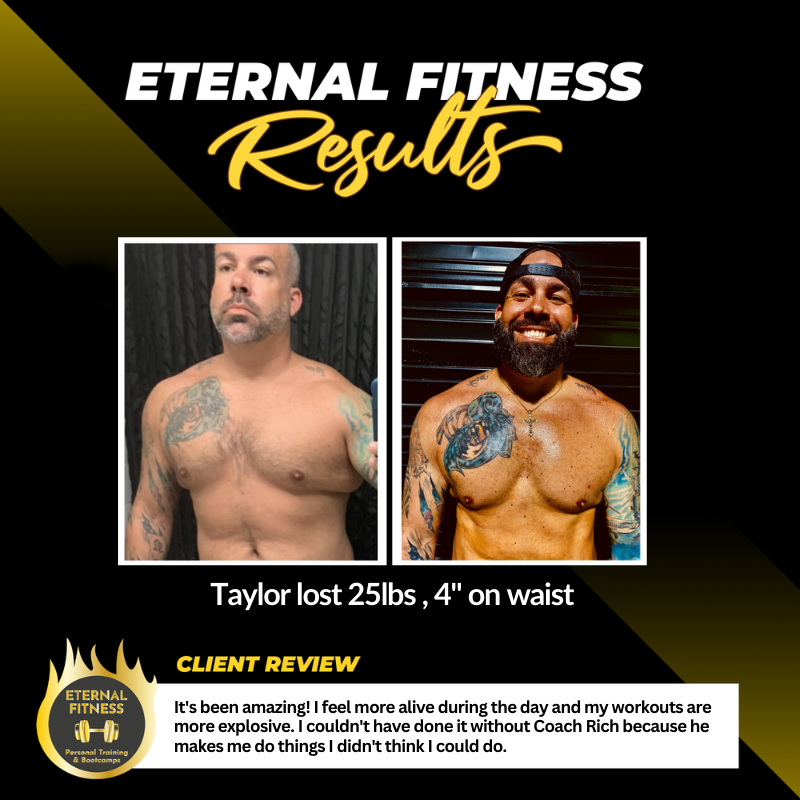 A picture of a man before and after losing 25 lbs.