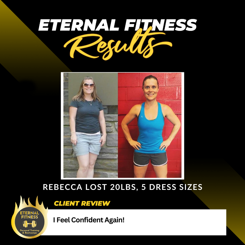 A picture of a woman before and after losing 20 lbs.